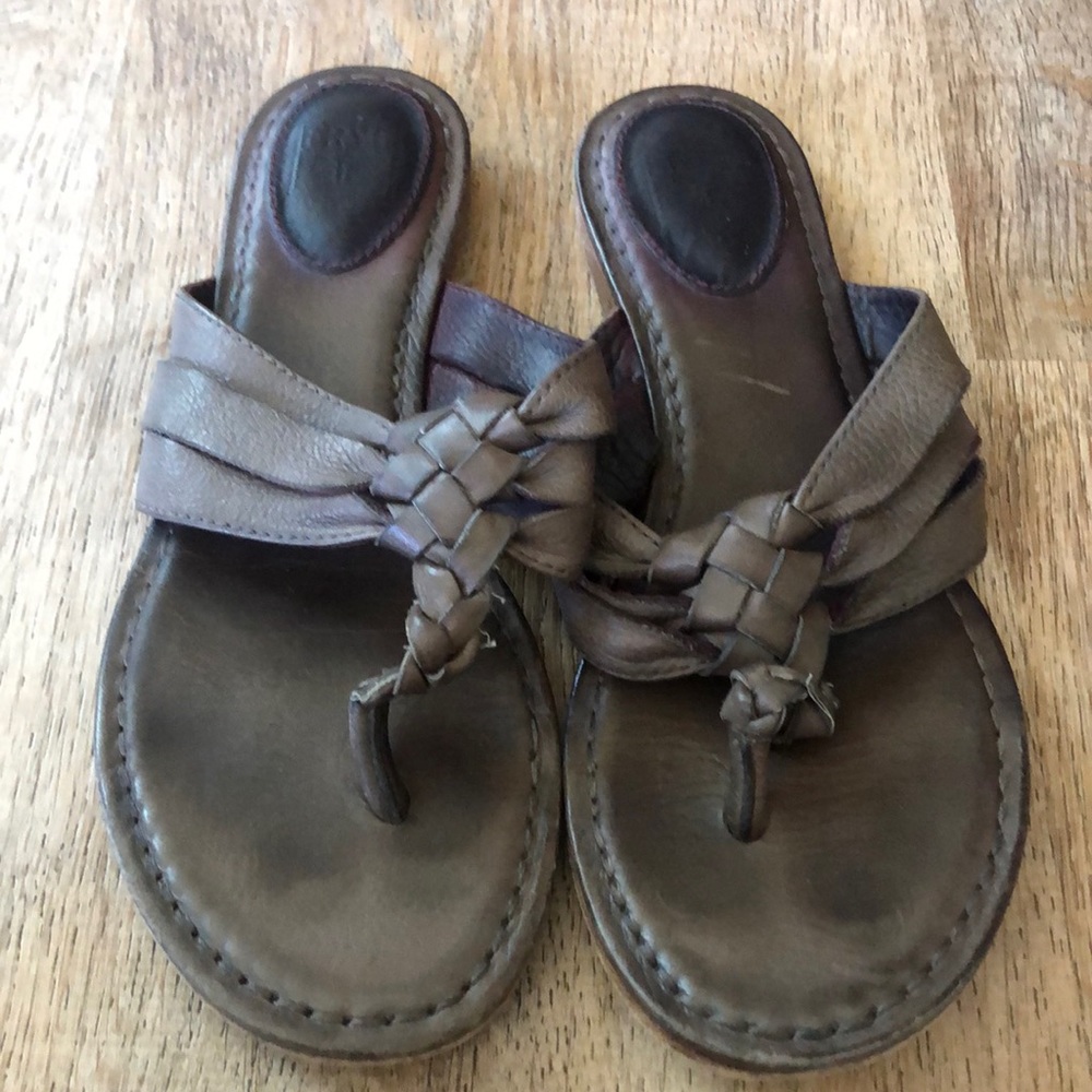 Frye braided flip flops